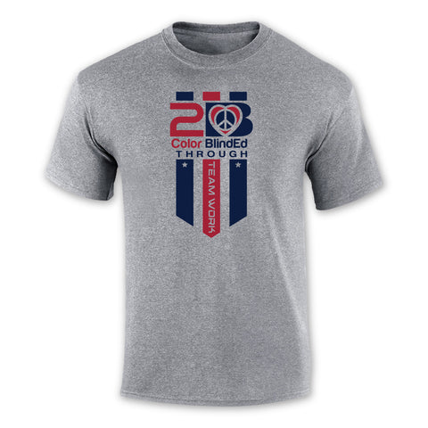 Color BlindEd Teamwork Stripe Performance T-Shirt (Grey)